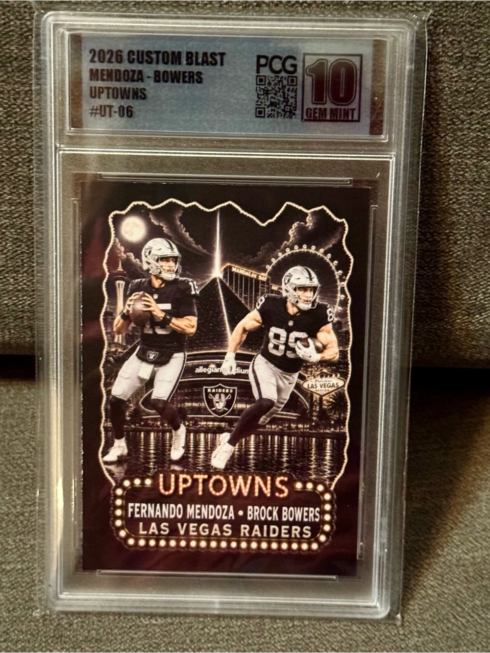 Fernando Mendoza & Brock Bowers - 2026 Custom Blast Uptowns #UT-06 PCG 10
